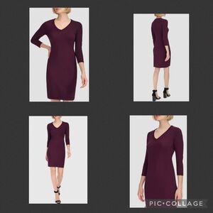 Calvin Klein Burgundy Sweater Dress Size L